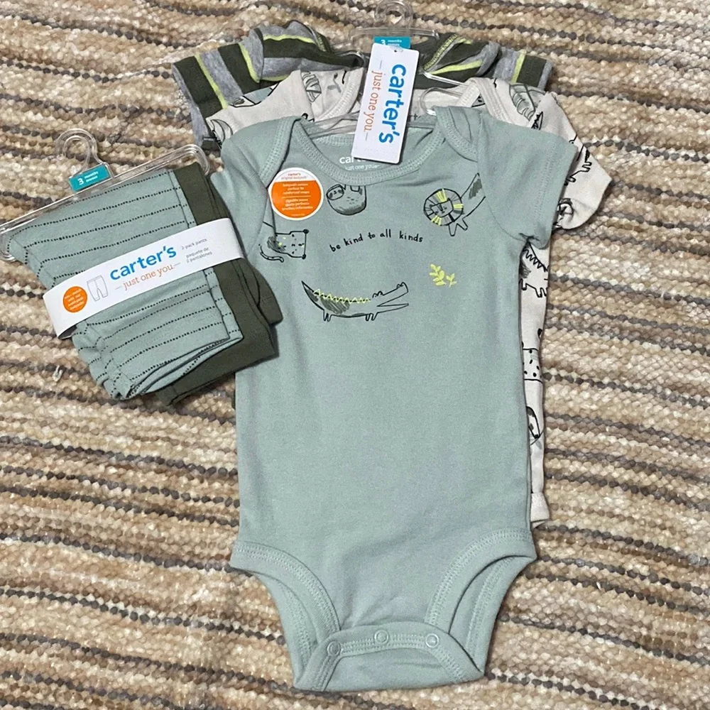 NEW. Carter’s (just one you) Baby boy Bundle of Onesie’s & pants. 3 mont… - Picture 1 of 15